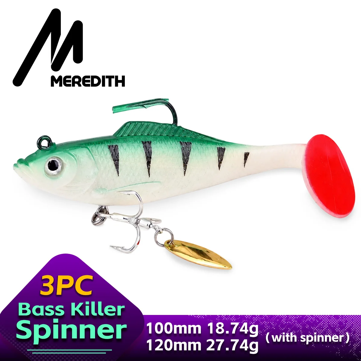 Fishing Lure Blade Bait - MEREDITH Spinning Lure 10cm 12cm met