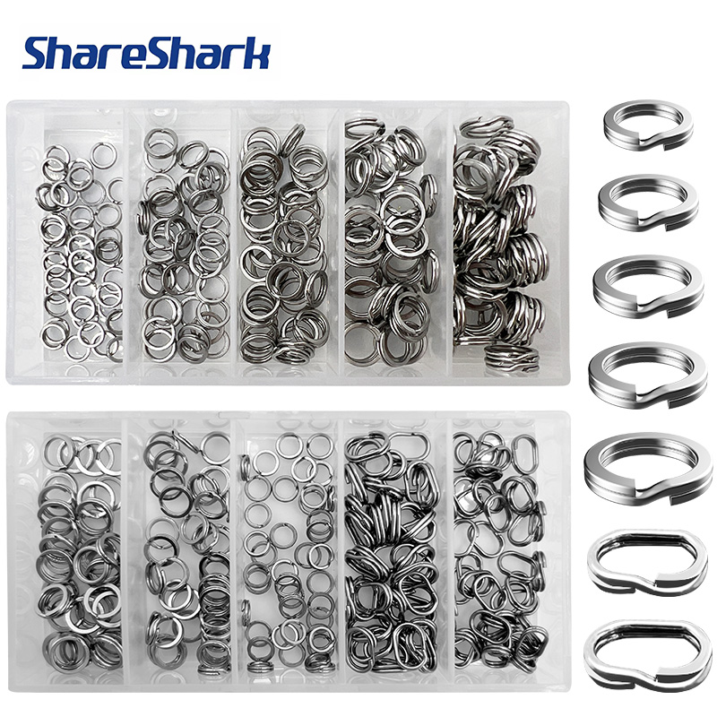 Fishing Lure Box - ShareShark 200 stuks/doos Hoogwaardige RVS Splitringen