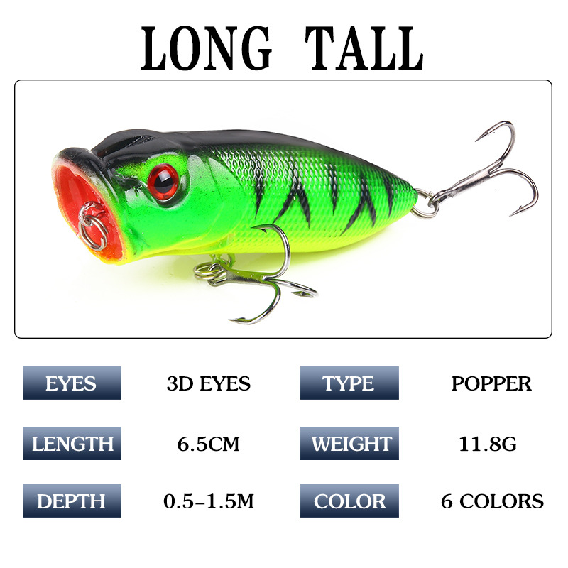 6 stks 6 kleuren (opp zak)/5 s - Fishing Lure Topwater recensie en prijs