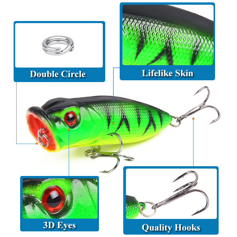 6 stks 6 kleuren (opp zak)/5 s - Fishing Lure Topwater recensie en prijs