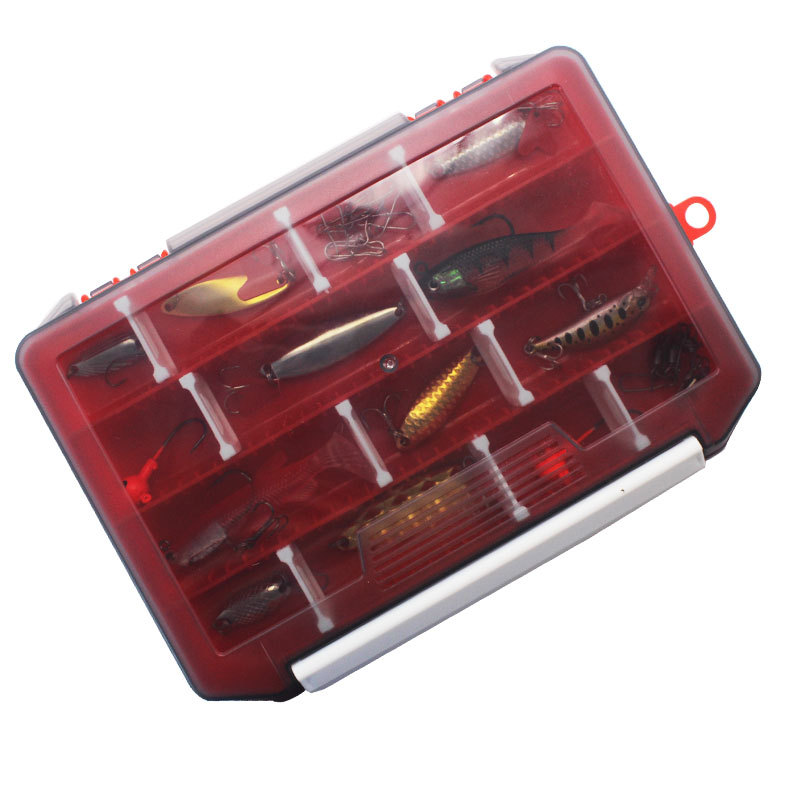 Zeskleurige enkellaagse aasdoo - Fishing Lure Box recensie en prijs