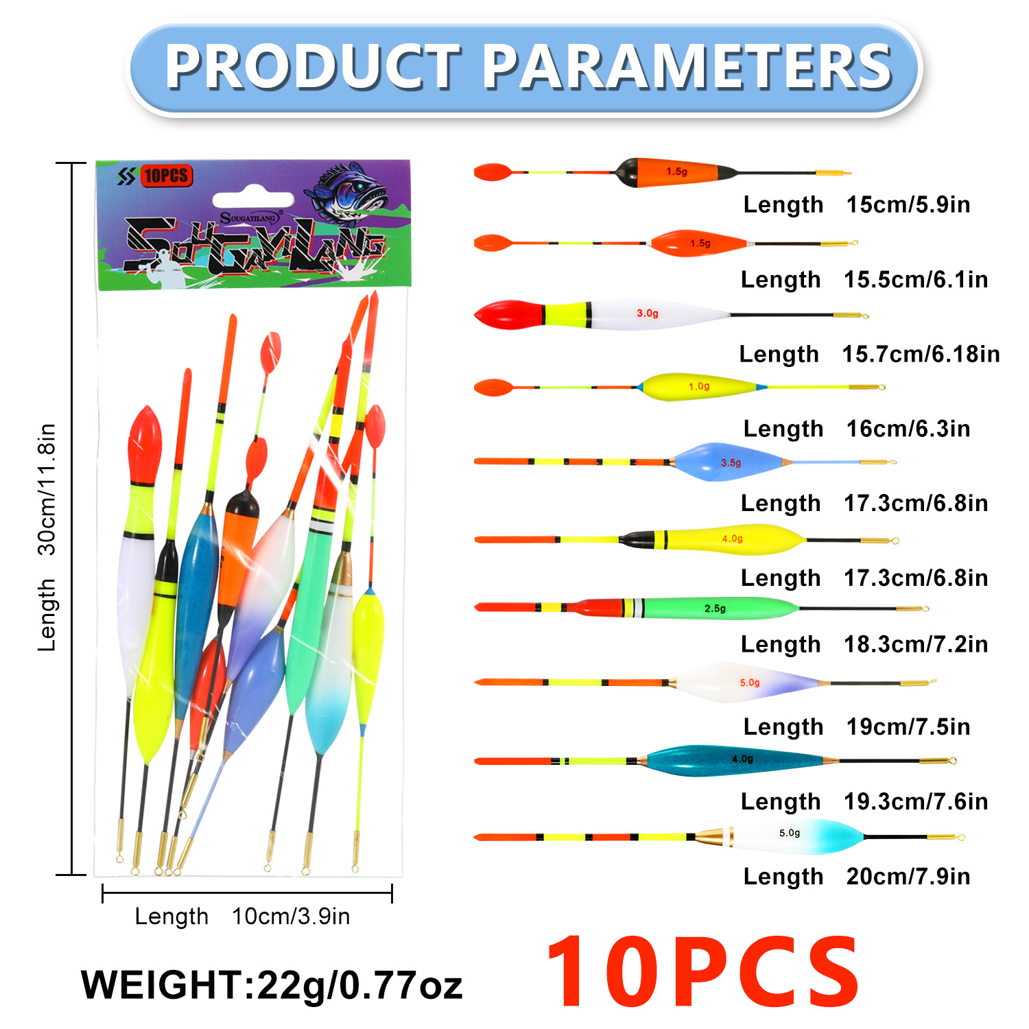EVA Visserijvlotter Set 10 st  - Fishing Lure Topwater recensie en prijs